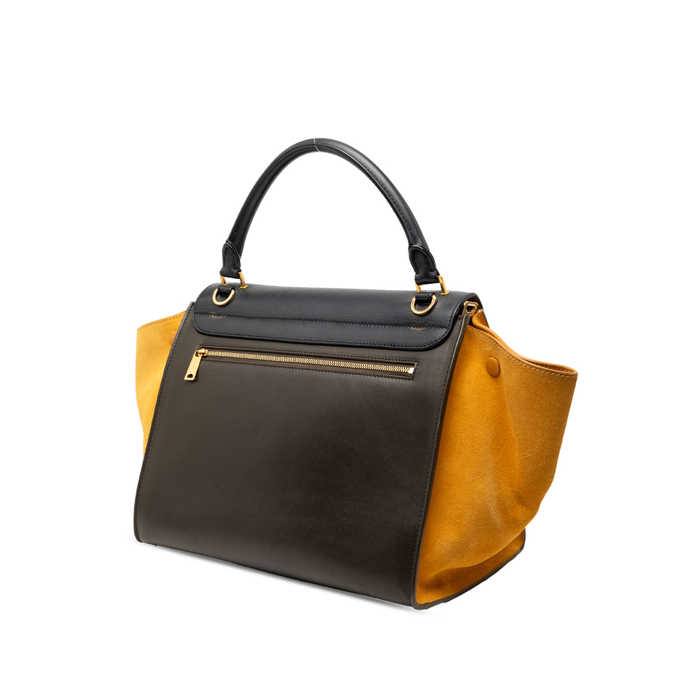 Pre-Loved Celine Medium Tricolor Calfskin and Suede Trapeze Satchel - Picture 2 of 7